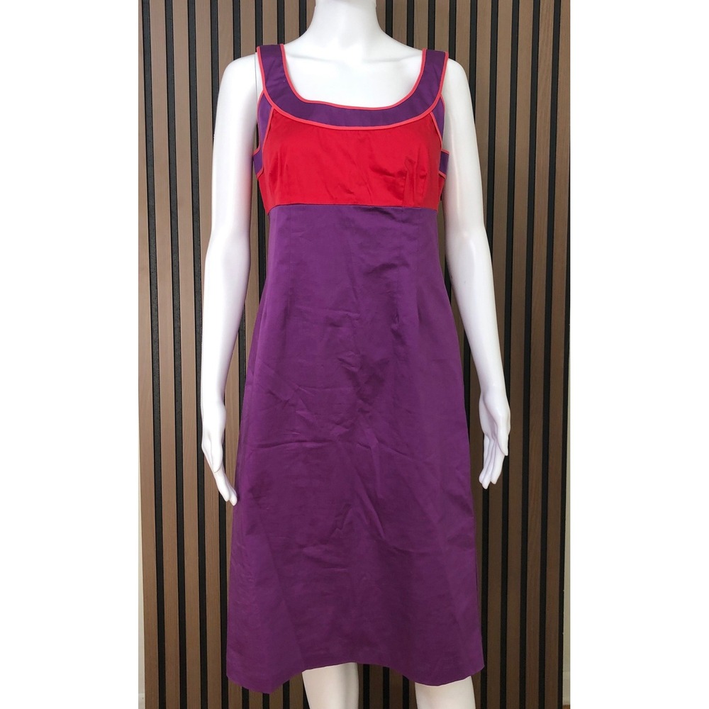 Boden Women's Colorblock Sheath Dress Purple Pink Sleeveless Knee Length‎